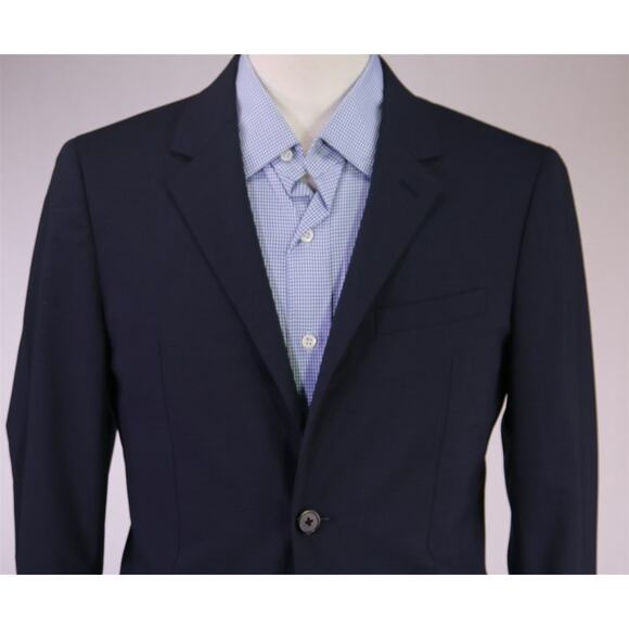 Theory Men's Chambers Solid Navy Blue Wool 2-Btn Slim Fit Blazer 36R - Picture 3 of 9